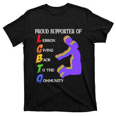 Funny Ahh Tees Proud Supporter Of Lebron Giving Back To The Qommunity T-Shirt