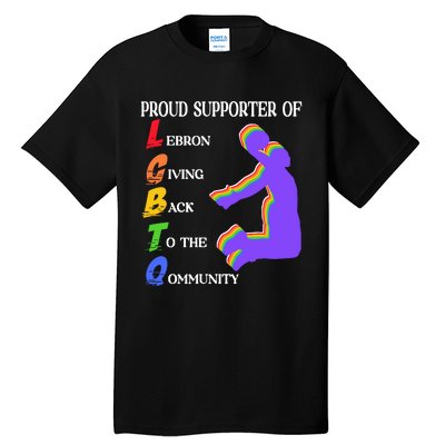 Funny Ahh Tees Proud Supporter Of Lebron Giving Back To The Qommunity Tall T-Shirt