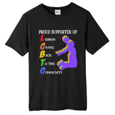 Funny Ahh Tees Proud Supporter Of Lebron Giving Back To The Qommunity Tall Fusion ChromaSoft Performance T-Shirt