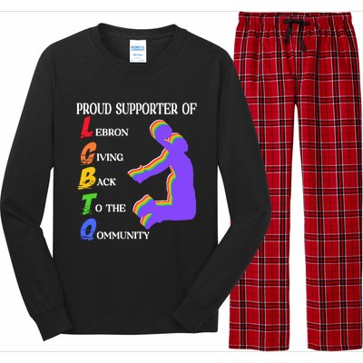 Funny Ahh Tees Proud Supporter Of Lebron Giving Back To The Qommunity Long Sleeve Pajama Set