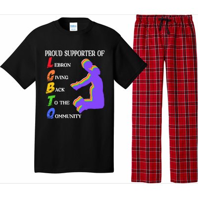 Funny Ahh Tees Proud Supporter Of Lebron Giving Back To The Qommunity Pajama Set