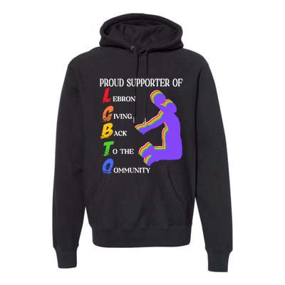 Funny Ahh Tees Proud Supporter Of Lebron Giving Back To The Qommunity Premium Hoodie