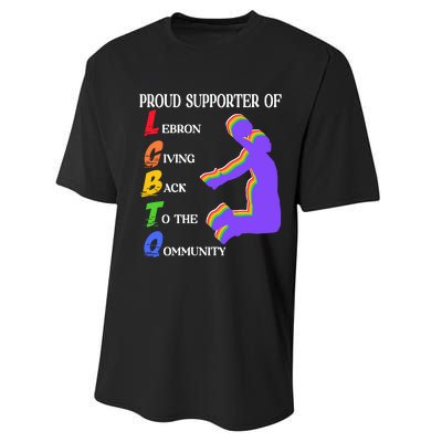 Funny Ahh Tees Proud Supporter Of Lebron Giving Back To The Qommunity Performance Sprint T-Shirt