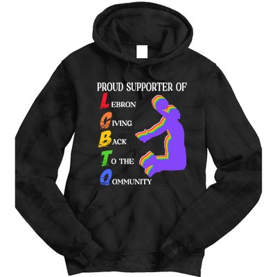 Funny Ahh Tees Proud Supporter Of Lebron Giving Back To The Qommunity Tie Dye Hoodie