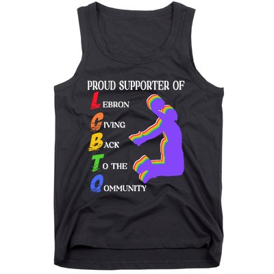 Funny Ahh Tees Proud Supporter Of Lebron Giving Back To The Qommunity Tank Top