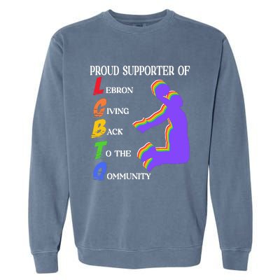 Funny Ahh Tees Proud Supporter Of Lebron Giving Back To The Qommunity Garment-Dyed Sweatshirt