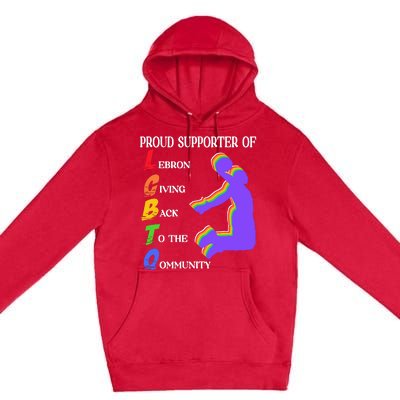 Funny Ahh Tees Proud Supporter Of Lebron Giving Back To The Qommunity Premium Pullover Hoodie