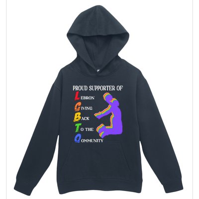 Funny Ahh Tees Proud Supporter Of Lebron Giving Back To The Qommunity Urban Pullover Hoodie