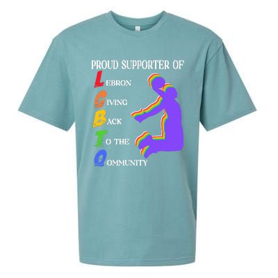 Funny Ahh Tees Proud Supporter Of Lebron Giving Back To The Qommunity Sueded Cloud Jersey T-Shirt