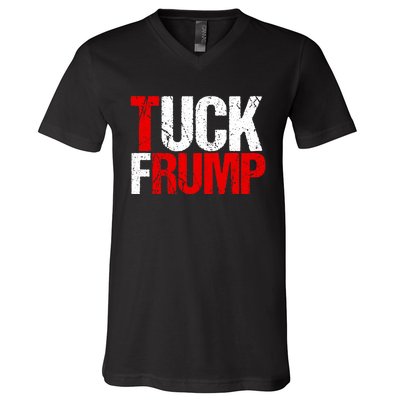 Funny Anti Trump Tuck Frump Cool Resist Political Humor V-Neck T-Shirt