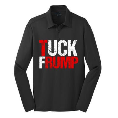 Funny Anti Trump Tuck Frump Cool Resist Political Humor Silk Touch Performance Long Sleeve Polo