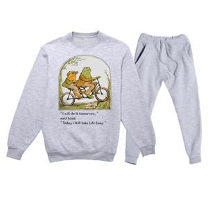 Frog And Toad I Will Do It Tomorrow Said Toad Premium Crewneck Sweatsuit Set