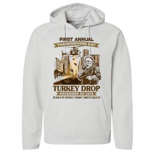 First Annual Turkey Drop Thanksgiving Day As God My Witness Performance Fleece Hoodie