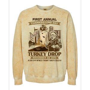 First Annual Turkey Drop Thanksgiving Day As God My Witness Colorblast Crewneck Sweatshirt