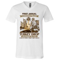 First Annual Turkey Drop Thanksgiving Day As God My Witness V-Neck T-Shirt