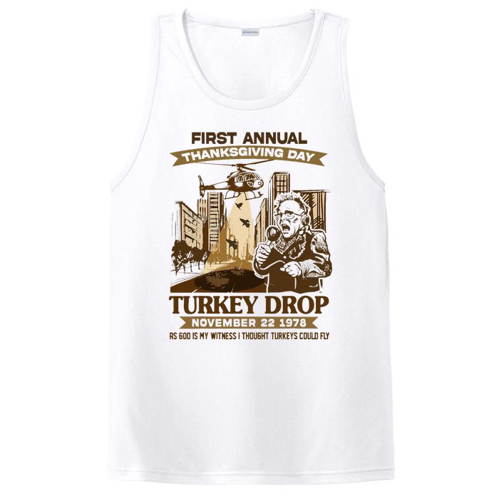 First Annual Turkey Drop Thanksgiving Day As God My Witness PosiCharge Competitor Tank