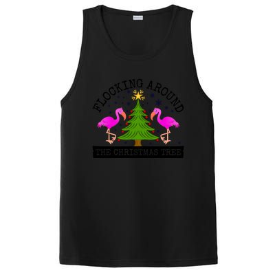 Flocking Around The Christmas Tree Pink Flamingo Christmas Gift PosiCharge Competitor Tank