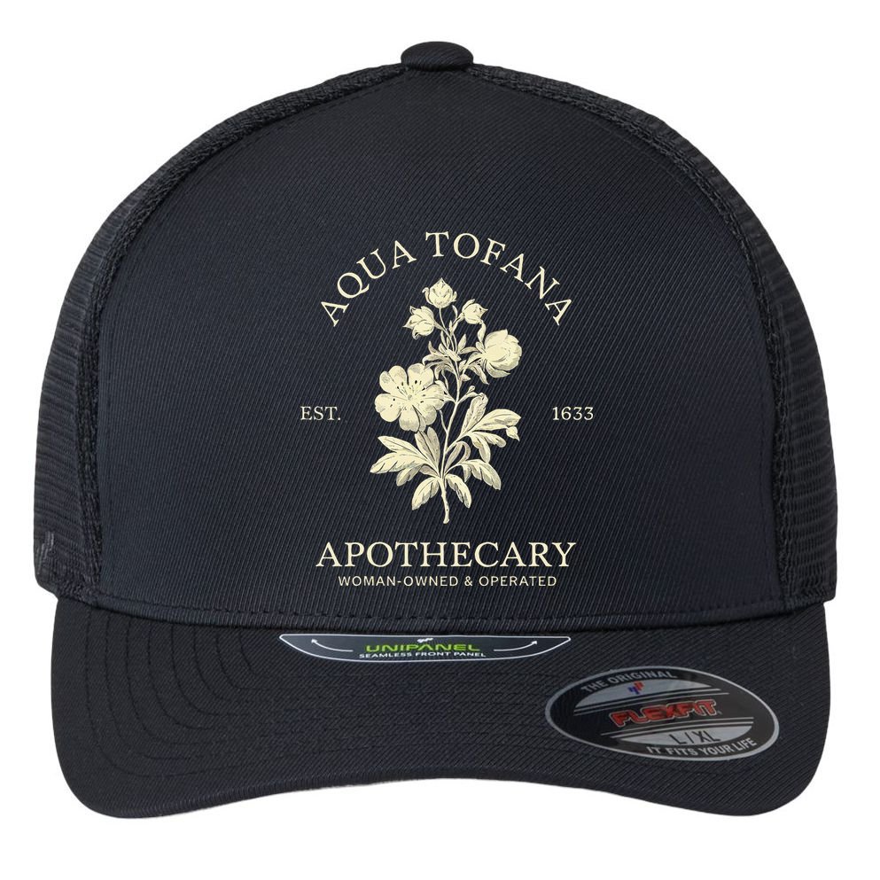Feminist Aqua Tofana Apothecary Vintage Design Flexfit Unipanel Trucker Cap