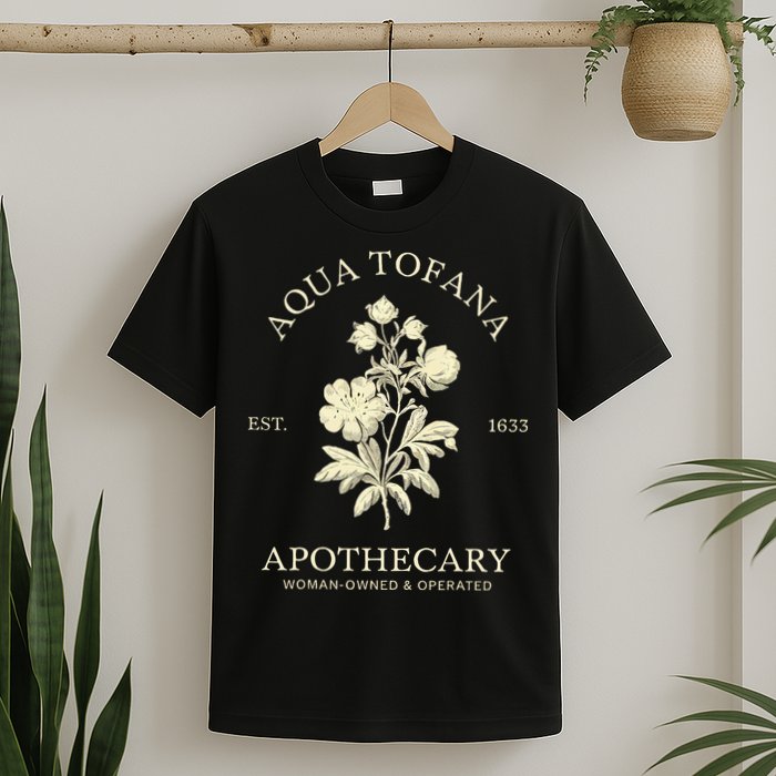 Feminist Aqua Tofana Apothecary Vintage Design T-Shirt