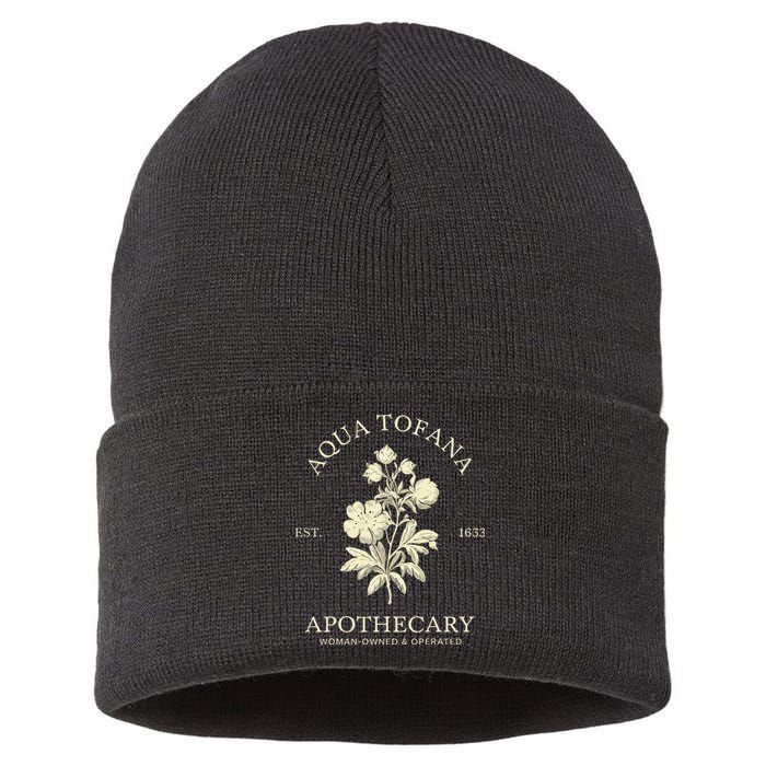 Feminist Aqua Tofana Apothecary Vintage Design Sustainable Knit Beanie