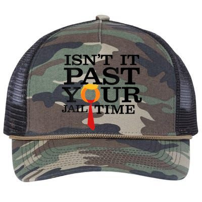 Funny Anti Trump Isnt It Past Your Jail Time Retro Rope Trucker Hat Cap