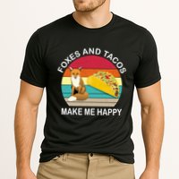 Foxes And Tacos Make Me Happy Retro Sunset Performance Shirt