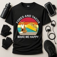 Foxes And Tacos Make Me Happy Retro Sunset Performance Shirt