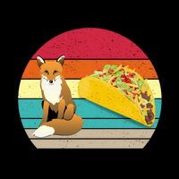 Foxes And Tacos Make Me Happy Retro Sunset Mug