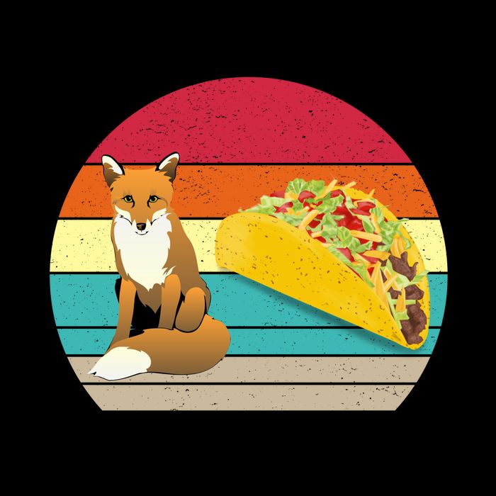 Foxes And Tacos Make Me Happy Retro Sunset Mug
