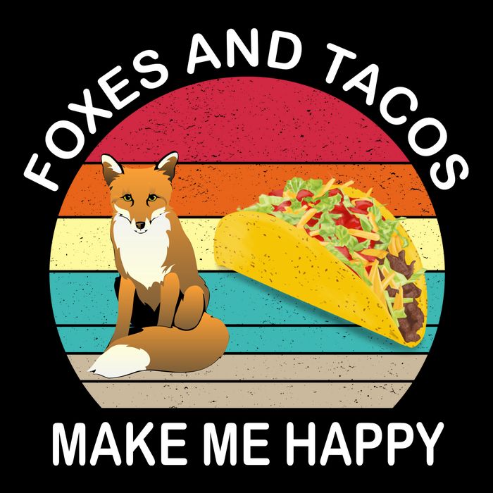 Foxes And Tacos Make Me Happy Retro Sunset Youth Performance Sprint T-Shirt