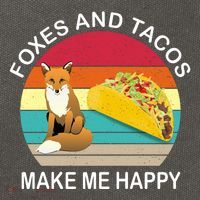 Foxes And Tacos Make Me Happy Retro Sunset Cotton Canvas Backpack