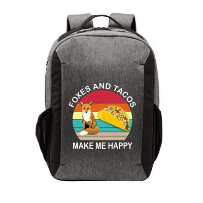 Foxes And Tacos Make Me Happy Retro Sunset Vector Backpack