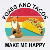Foxes And Tacos Make Me Happy Retro Sunset Garment-Dyed Sweatshirt