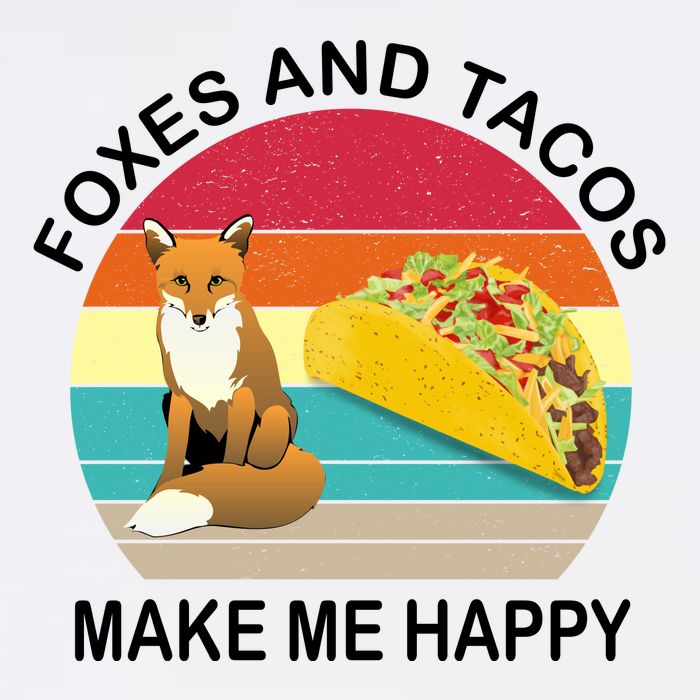 Foxes And Tacos Make Me Happy Retro Sunset Garment-Dyed Sweatshirt