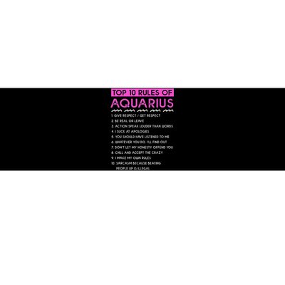 Funny Aquarius Top 10 Rules Of Aquarius Bumper Sticker