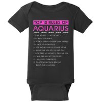 Funny Aquarius Top 10 Rules Of Aquarius Baby Bodysuit