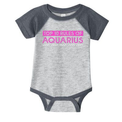 Funny Aquarius Top 10 Rules Of Aquarius Infant Baby Jersey Bodysuit