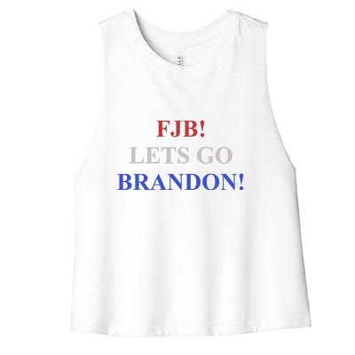 FJB AMERICAN TEE SHIRT. LETS GO BRANDON. Women's Racerback Cropped Tank