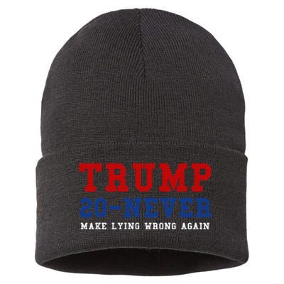 Funny Anti Trump 2024 Elections Make Lying Wrong Again Sustainable Knit Beanie