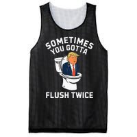 Funny Anti Trump Sometimes You Gotta Flush Twice Mesh Reversible Basketball Jersey Tank