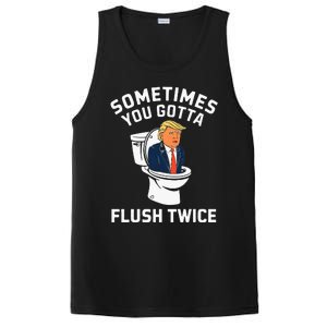 Funny Anti Trump Sometimes You Gotta Flush Twice PosiCharge Competitor Tank