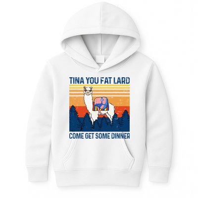 Funny Alpaca Tina You Fat Lard Come And Get Some Dinner Kids Hoodie