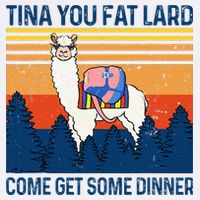 Funny Alpaca Tina You Fat Lard Come And Get Some Dinner Short Acrylic Beanie