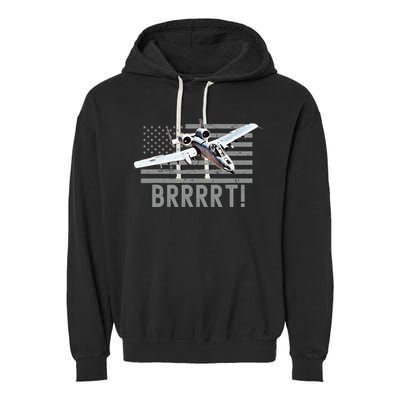 Funny A10 Thunderbolt Warthog BRRRRRT Garment-Dyed Fleece Hoodie