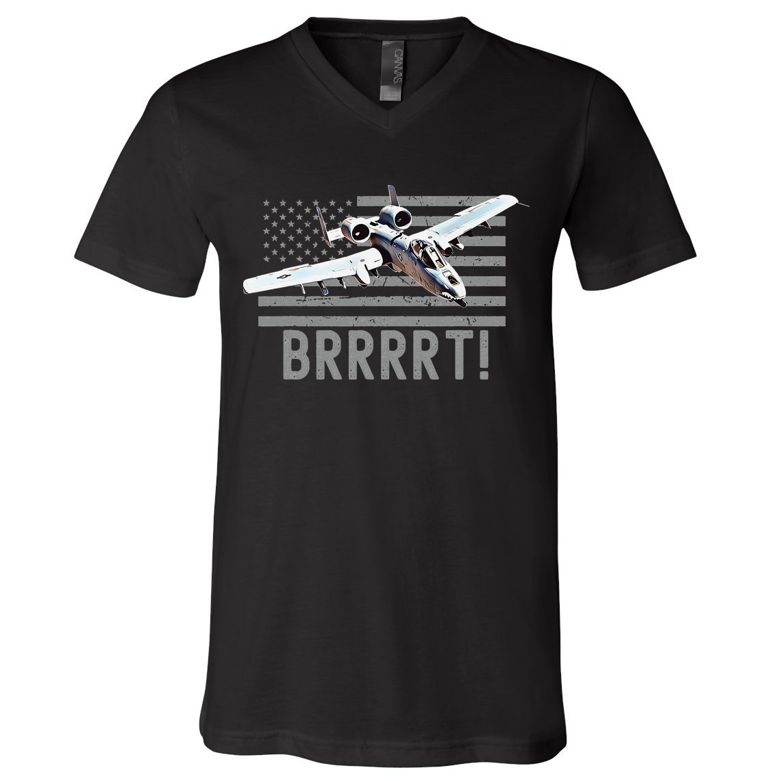 Funny A10 Thunderbolt Warthog BRRRRRT V-Neck T-Shirt