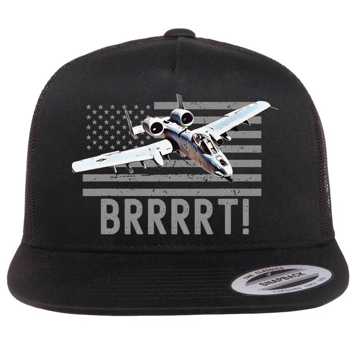 Funny A10 Thunderbolt Warthog BRRRRRT Flat Bill Trucker Hat