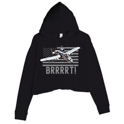 Funny A10 Thunderbolt Warthog BRRRRRT Crop Fleece Hoodie