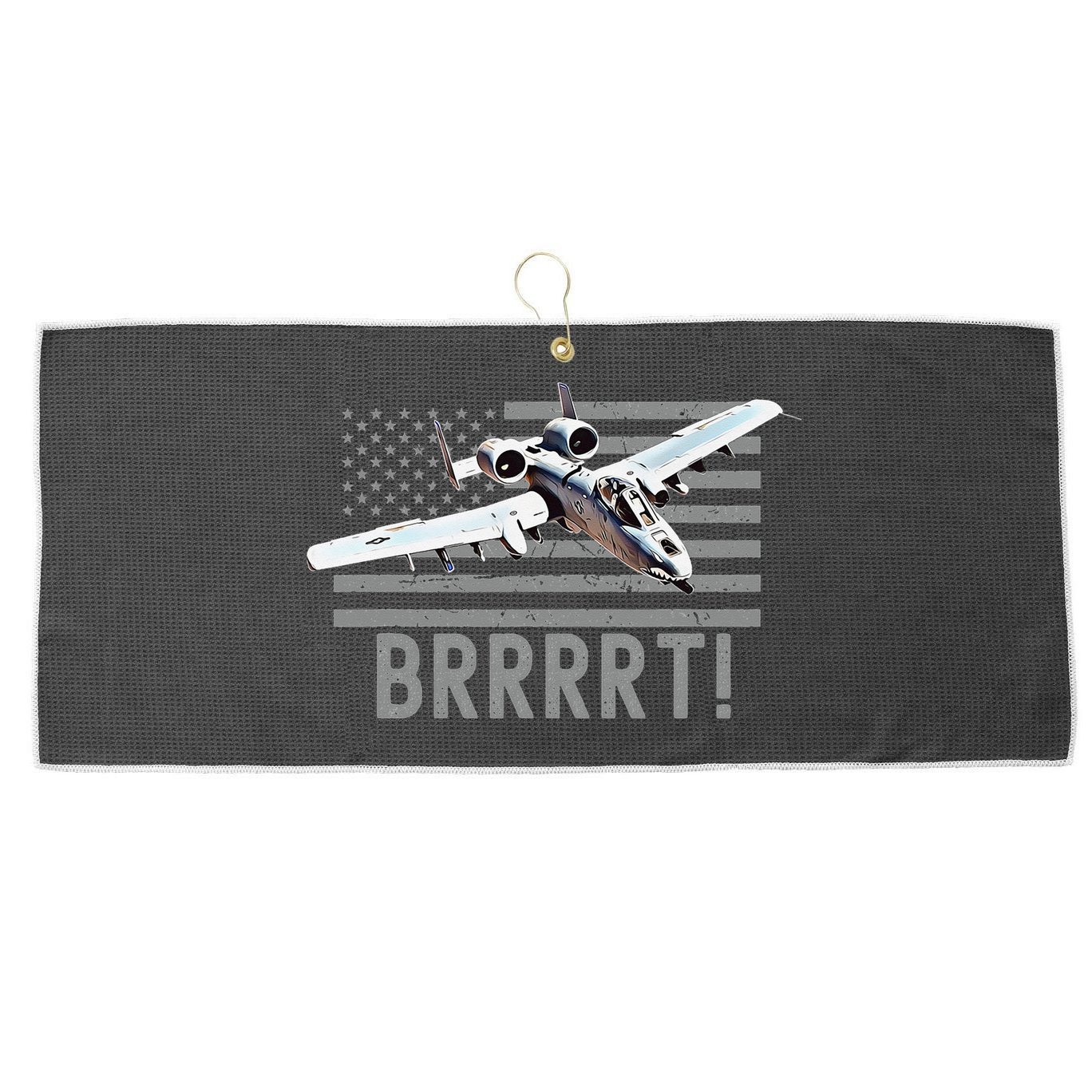 Funny A10 Thunderbolt Warthog BRRRRRT Large Microfiber Waffle Golf Towel