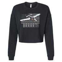 Funny A10 Thunderbolt Warthog BRRRRRT Cropped Pullover Crew