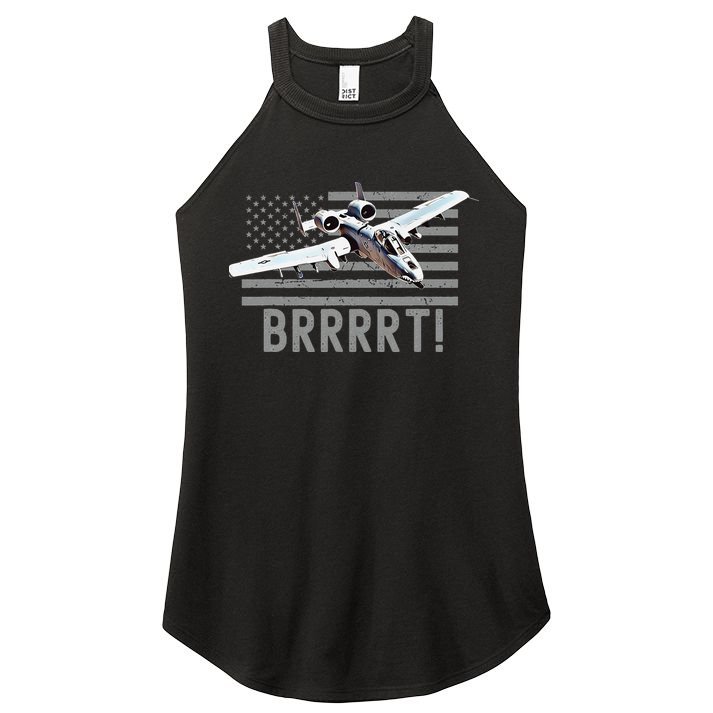 Funny A10 Thunderbolt Warthog BRRRRRT Women's Perfect Tri Rocker Tank